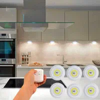پک۳عددی چراغ کابینی و دکوری باتری‌خور با ریموت