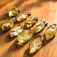 گردنبند کوارتز لیمویی طبیعی گالری هیچ