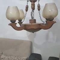 لوستر ۴شاخه چوبی