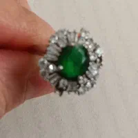 انگشتر نقره نگین سبز