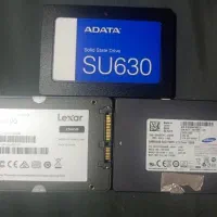 3 عدد هارد ssd با برند سامسونگ و لکسار و ای دیتا