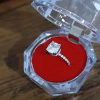 انگشتر تک نگین روکش طلا سفید