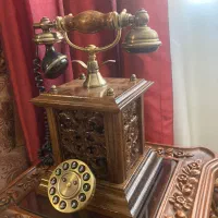 تلفن قدیمی چوبی منبت