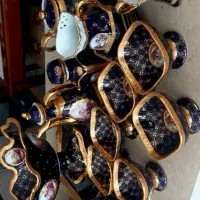 سرویس کامل ظروف سرمه‌ای اصل