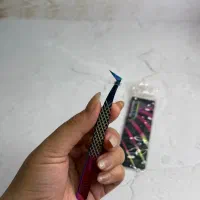 پنس مژه مدل CROOK 90 با سر صاف، تمام استیل