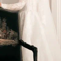لباس عروس با دانتل فرانسه