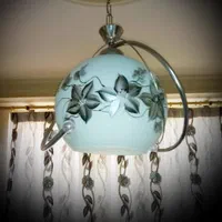 آکبند لوستر حباب بزرگ فنری نقره ای آشپزخانه و...