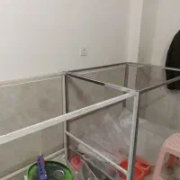 سه عدد میز اهنی 95 در 80 سانت ارتفاع105