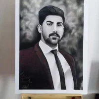 طراحی چهره،  تابلو نقاشی ابرنگ، رنگ روغن