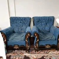 مبل نیمه سلطنتی سالم تمیز  وبوفه ..پرده وروکش مبل