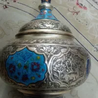 شکلاتخوری منقش مسی قلع کاری شده خیلی بزرگ و سنگین