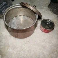 قابلمه پریموس لیوان خاویار خوری سطل مسی عتیقه