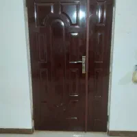 درب چوبی دولنگه ورودی با چارچوب و روکش ضدآب