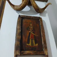 نقاشی چوبی رنگ روغن کهنه کهنه بی نظیر
