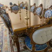 فروش ست لوکس مبلمان سلطنتی گل برجسته دو رو منبت
