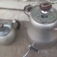 کتری قوری شیردار کارکرده سالم شیر تعویض نو شده