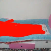 تخت خواب بچگانه صورتی سفید