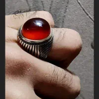 انگشتر عقیق سرخ آبدار