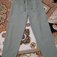 شلوار کتان کش مام فیت