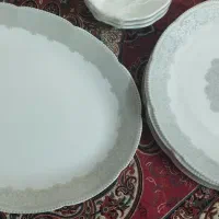 سرویس ۲۶ پارچه اپال dino طرح نیلوفری خاکستری