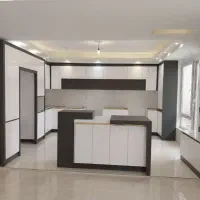 کابینت هایگلاس اقساطی سفید و طوسی هایگلاس
