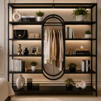 شلف رگال  استند قفسه کتابخانه ویترین دکوری فلزی