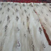 پرده سالم حریر طرح دار
