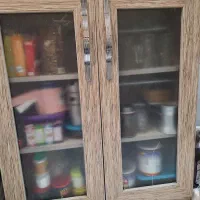 دو عدد کابینت دیواری ام دی اف در شیشه ای