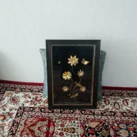 قاب چوبی کل برنجی