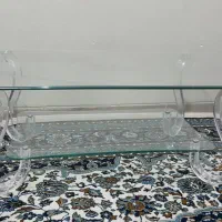 گل میز شیشه ای دو طبقه