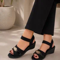 صندل زنانه رکابدار پاشنه دار/دور دوخت زیرهPVC