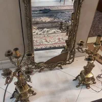 ایینه شمعدان برنز