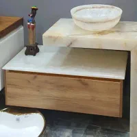 روشویی سنگی لوکس طراحی واجرای سفارشی باسرامیک اسلب|لوازم سرویس بهداشتی|قنوات, |دیوار