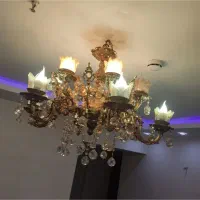 فروش دوعدد لوستر برنز طلایی
