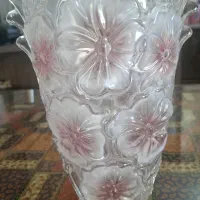 گلدان شیشه ای گلدار خارجی