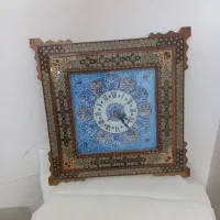 ساعت دیواری ترکیب هنر خاتم و مینا کاری ساخت اصفهان