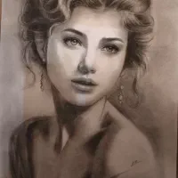 طراحی چهره سیاه قلم