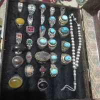 انگشترنقره فیروزه نیشابور یک عددتسبح نقره
