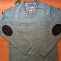 بافت یقه هفت طوسی روشن سایز لارج