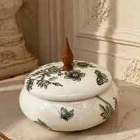 شکلات خوری سرامیکی با دستگیره چوبی