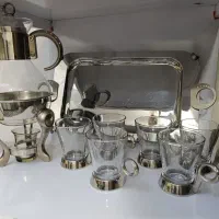 سرویس کامل چای خوری استیل نگین دار جهیزیه