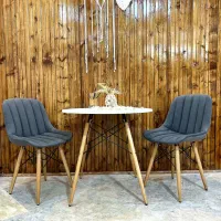 میز و صندلی مدل باران فلزی چوبی پلیمری پارچه ترک