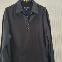 پیراهن مردانه مشکی دو یقه کار ترکیه