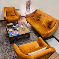مبل ۵ نفره پارچه مخمل خوش رنگ