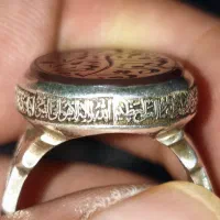 انگشتر/چپ خط/عقیق/ سیاه قلم