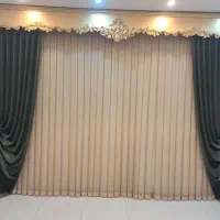 والان پرده مخمل سبز رنگ