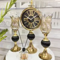 ست ساعت و شمعدانی طرح لاله 3تیکه