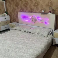 تخت ۲ نفره Mdf با ستکا میزتوالت و پاتختی