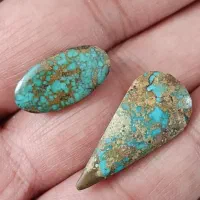 فیروزه دوقلو درشت پرمغز و رگه طلایی