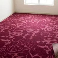 موکت ظریف مصور  نمدی ساده طرح اشرافی زمینه قرمز